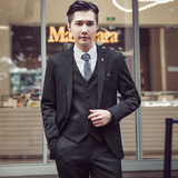 高品质秋冬韩版修身休闲男士西服三件装新郎西服套装SJT937-P265，男装西服套装，电商C308