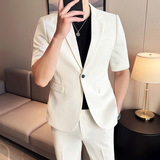 春夏休闲华夫格中袖小西服外套韩版修身英伦潮男西装X931-P130，男装西服，电商C308
