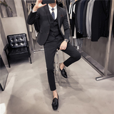 秋冬款英伦韩版修身男士休闲二粒扣西服三件套白色SJT961-P280，男装西服，电商C308