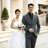 秋冬款英伦韩版修身男士休闲二粒扣纯色西服三件套SJT961-P265，男装西服，电商C308