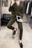 20秋冬款英伦韩版修身男士双排扣西服三件套SJT955A双排扣-P265，男装西服，电商C308