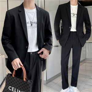 高质量男性西装 轻熟风ins英伦宽松条纹休闲西服套装  TZ23-P225图片