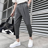 22轻熟风宽松时尚休闲裤韩版纯色小脚九分西裤K19-P65，男装西裤，电商C308