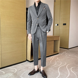 痞雅高级感休闲纯色二粒扣西服男英伦时尚九分西裤套装TZ05-P225,男装西服,电商C308,电商基地 痞雅高级感休闲纯色二粒扣西服男英伦时尚九分西裤套装TZ05-P225,男装西服,电商C308,电商基地