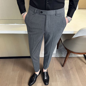 春夏新款 英伦时尚休闲裤 韩版纯色小脚九分西裤 K37-P65图片