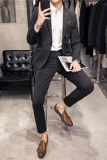 20秋冬款英伦韩版时尚修身商务男士西服套装LJT937-P210，男装西服套装，电商C308