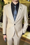 英伦修身男士休闲商务二粒扣西服套装新郎套装天蓝色LJT889-P230，男装西服套装，电商C308