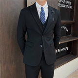 英伦修身男士二粒扣纯色西服三件套新郎伴郎礼服套装SJT912-P265，男装西服，电商C308