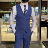 英伦商务韩版修身男士V领马甲新郎伴郎小马甲藏青色MJ888-P60，男装背心/马甲，电商C308