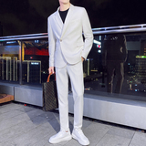 高质量男性西装轻熟风韩版修身男士西服套装LJT830斜扣-P220，男装西服套装，电商C308