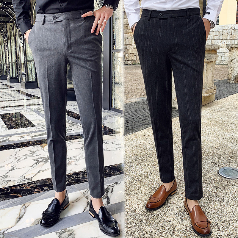 秋冬新款韩版修身男士西裤英伦休闲商务长裤K143-P80，男装西裤，电商C308