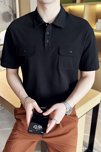 男士休闲polo衫t恤 潮流修身翻领半袖polo衫咖啡色C10012-P58图片