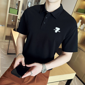 夏季 男士休闲polo衫t恤 潮流修身翻领半袖polo衫白色C10010-P58图片