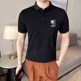 男士休闲polo衫t恤潮流修身翻领半袖polo衫白色F9415-P58，男装T恤，电商C308