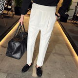 男士那不勒斯垂直高腰直筒西裤免烫流行纯色休闲长裤F702-P78，男装西裤，电商C308