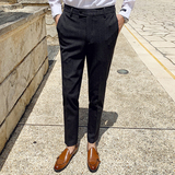 秋冬新款英伦韩版修身男士格子西裤休闲长裤K149-P75，男装西裤，电商C308