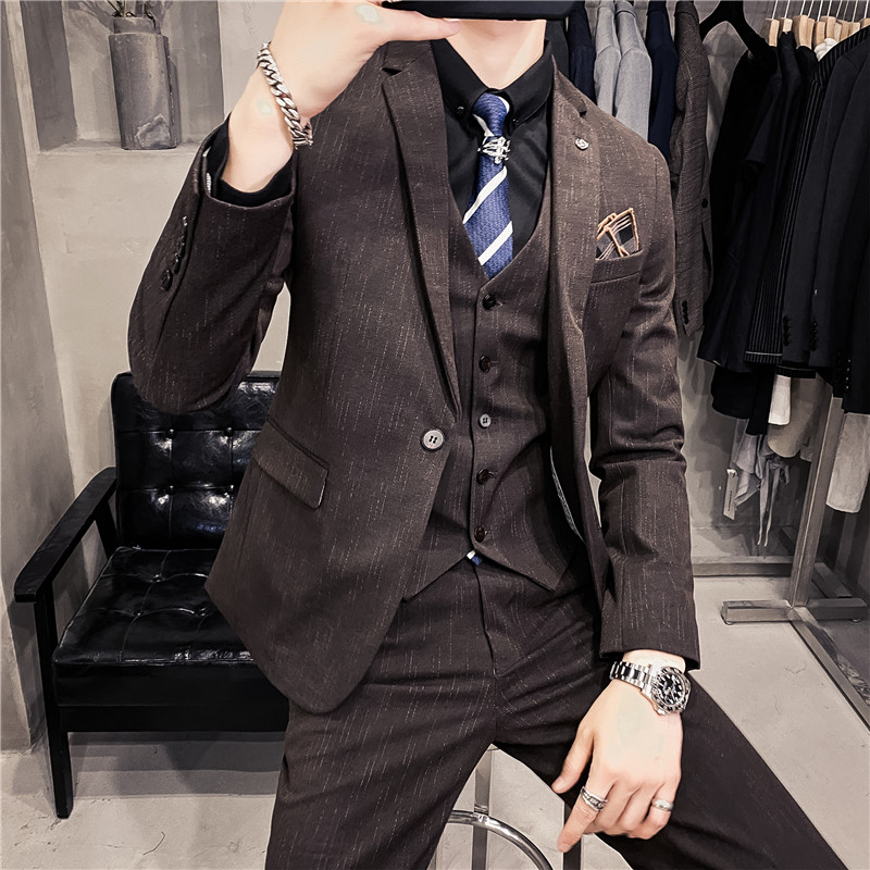 20秋冬款英伦时尚韩风修身商务男士西服三件套SJT937-P265,男装西服,电商C308