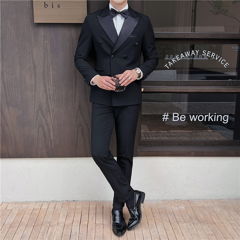 新郎西服套装婚礼伴郎服塔士多礼服男士高级感西装SJT916-P265图片