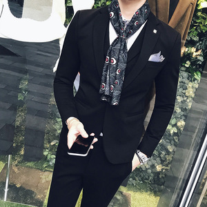 秋冬款 英伦绅士西装三件套装 韩版修身弹性西装三件套TZ83-P280图片