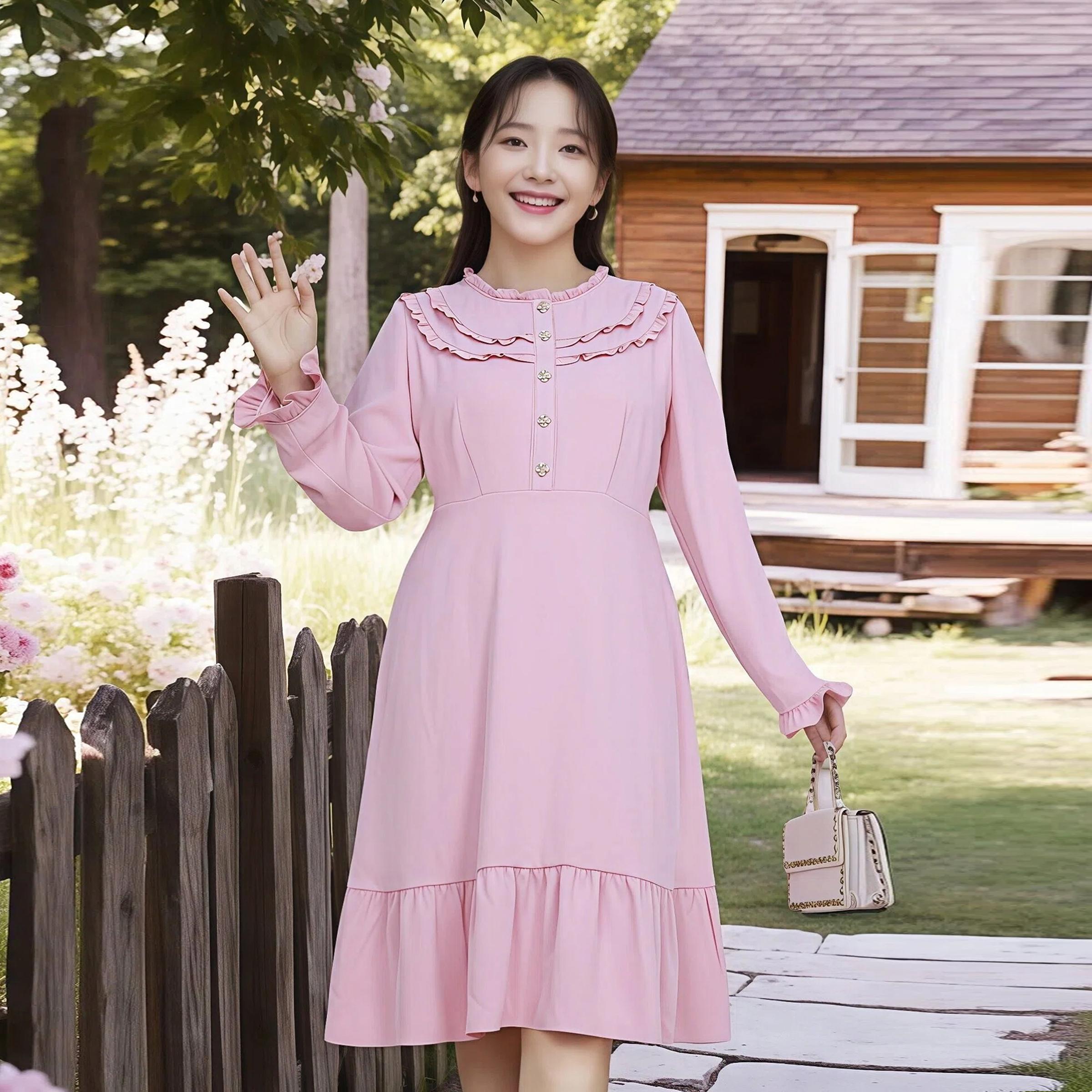 大码女装2025秋冬胖MM减龄连衣裙