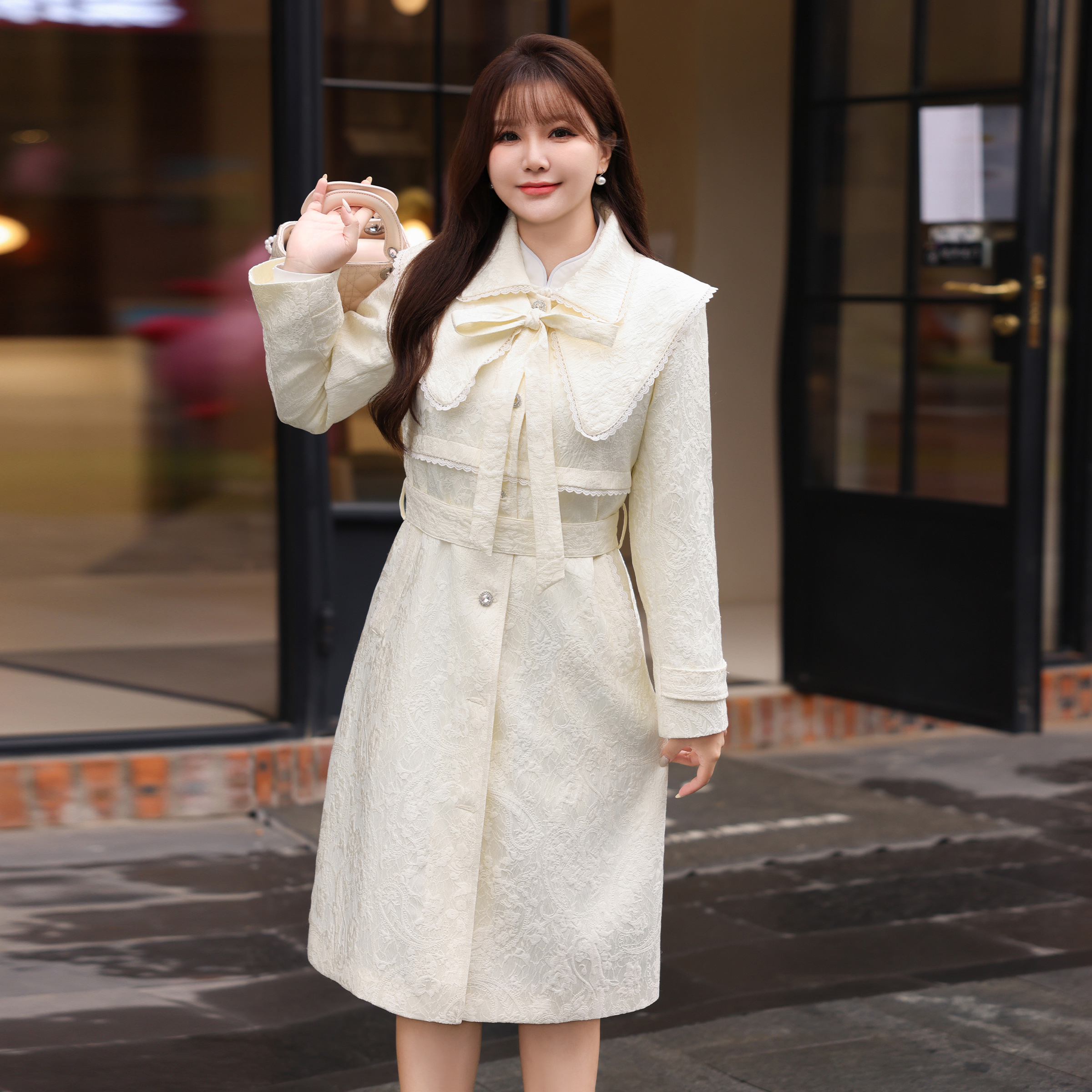 中长款大码女装秋季新款风衣外套