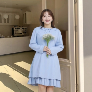 大码女装洋气时尚减龄裙子2026春季胖mm新款洋气通勤韩版连衣裙