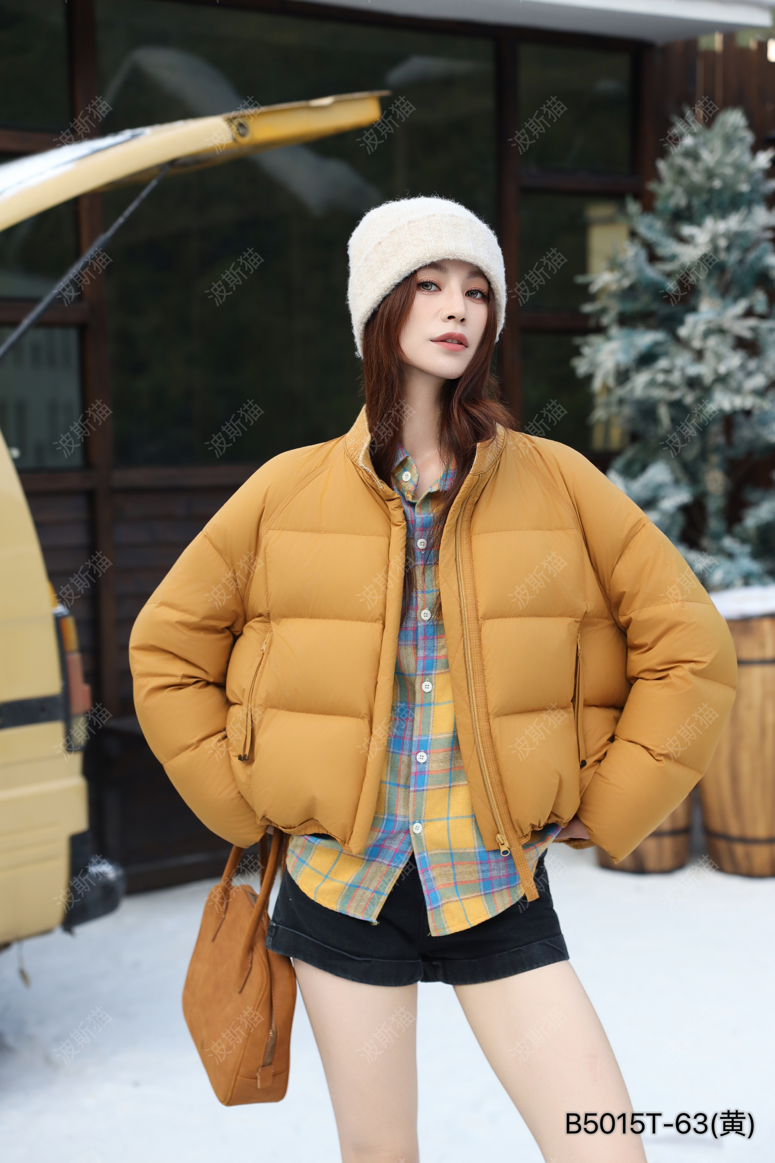 【连锁实体】波斯猫B5015Y63冬新2025时髦洋气90白鸭绒羽绒外套潮