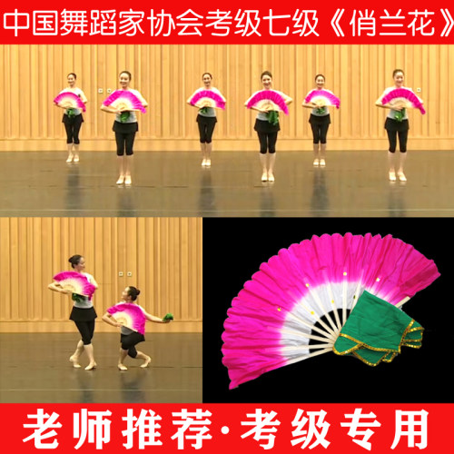 俏兰花扇子考级专用手绢