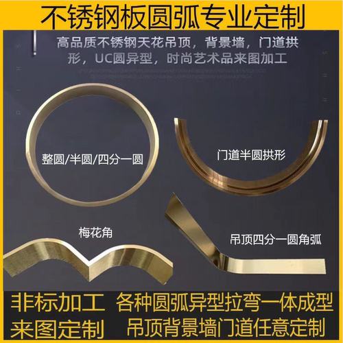 不锈钢钛金圆弧包边门套异形定制