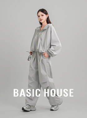 Basic House/百家好连帽外套休闲慵懒风时尚阔腿裤两件套女装2026