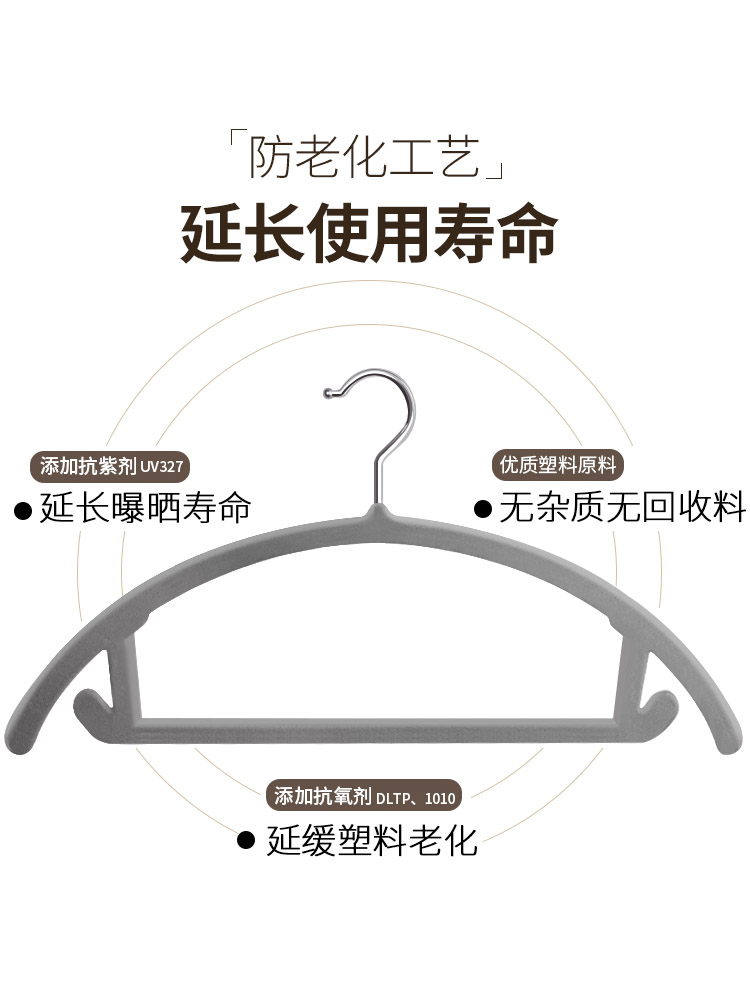 护衣植绒衣架防滑无痕干湿两用整理师衣柜专用超薄成人日式挂衣撑 收纳整理 植绒衣架/布衣架 原图主图