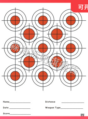 H45射击靶纸30*30cm靶纸  竞技比赛靶纸 练习靶纸 环形靶纸 EVA靶