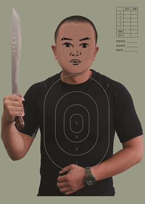 比赛训练射击持刀歹徒靶纸