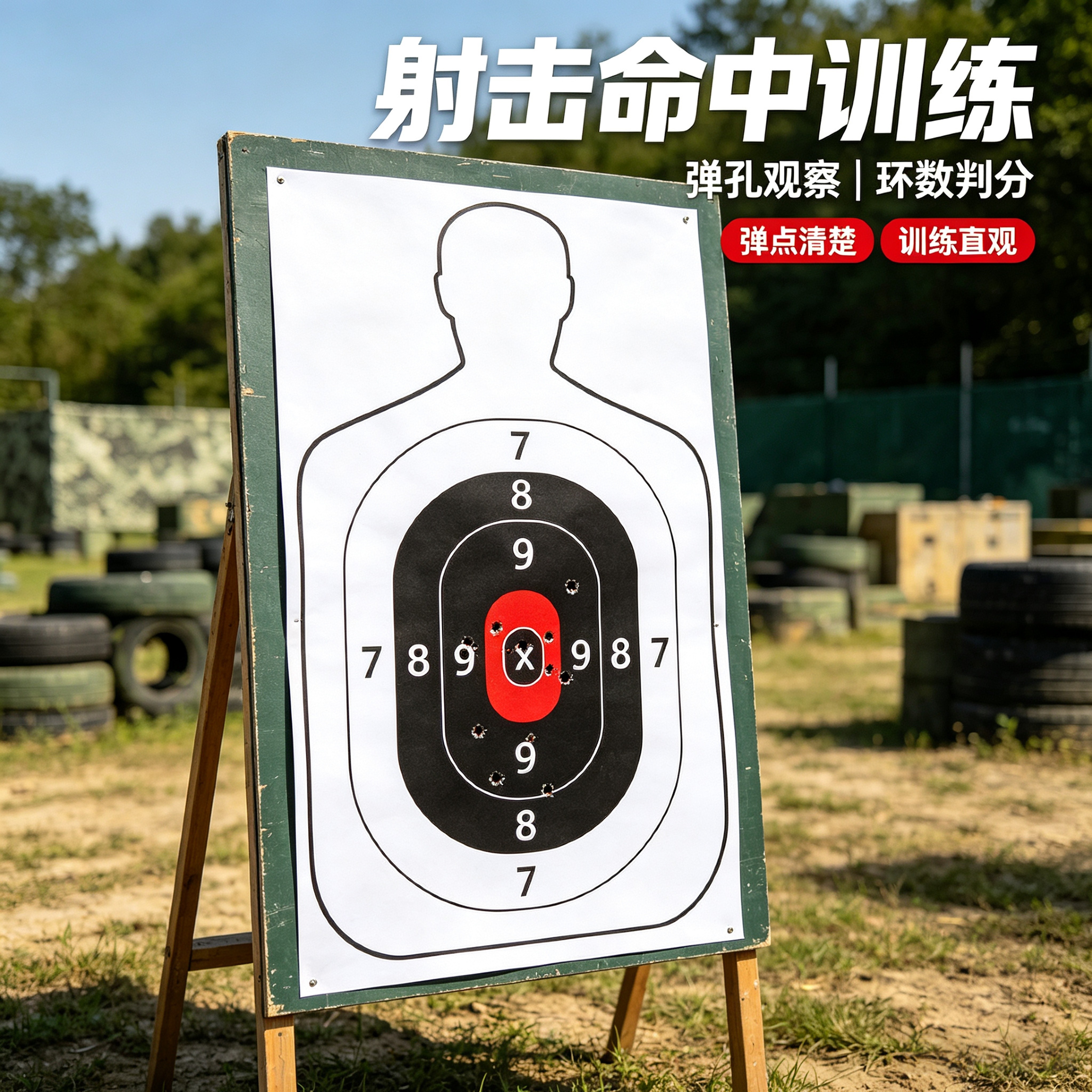 高清自粘胸环靶纸射击训练用图片