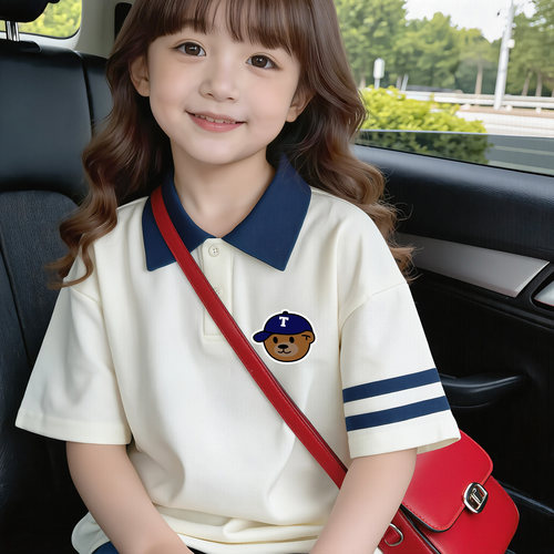 女童短袖T恤夏季polo衫纯棉2026新款儿童女孩中大童洋气上衣半袖