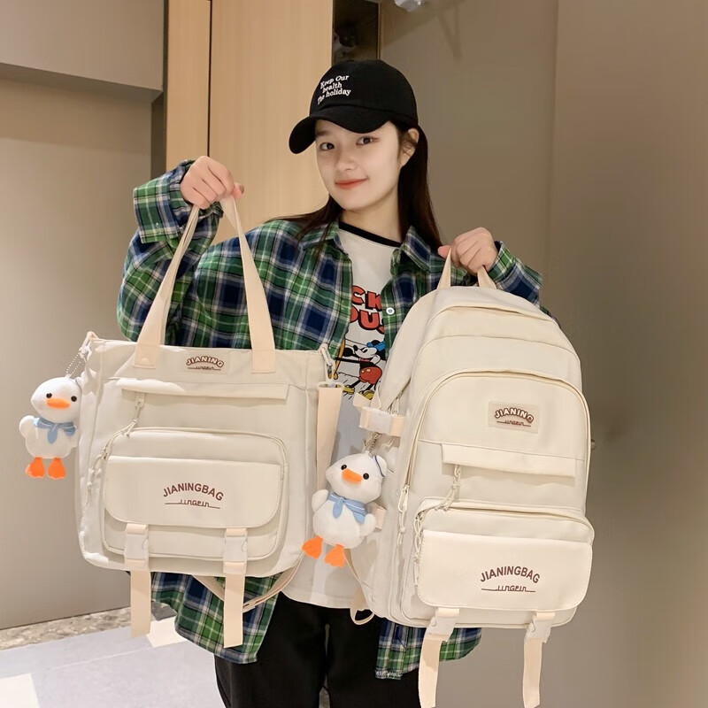 书包初中女双肩包高中大学生背包潮流大容量简约百搭