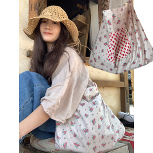 LittleChicThings原創(chuàng)清田園風(fēng)碎花大容量日韓文藝單肩斜挎女包