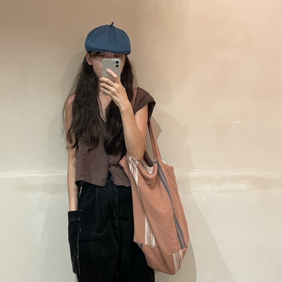 丹麦风温柔沙漠粉大容量单肩包
