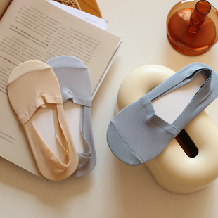 冰丝薄款 透气网眼百搭浅口隐形袜子吸汗纯棉底防滑不掉跟船袜 女式