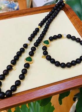 原创定制爆款回单 降真香翡翠满绿一套