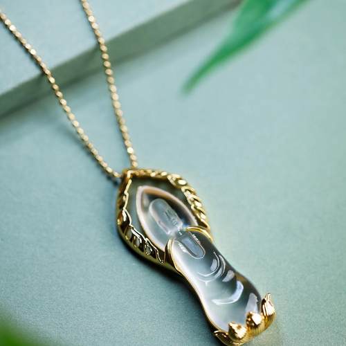 俄白吊坠无相佛A货玉佛吊坠颈饰