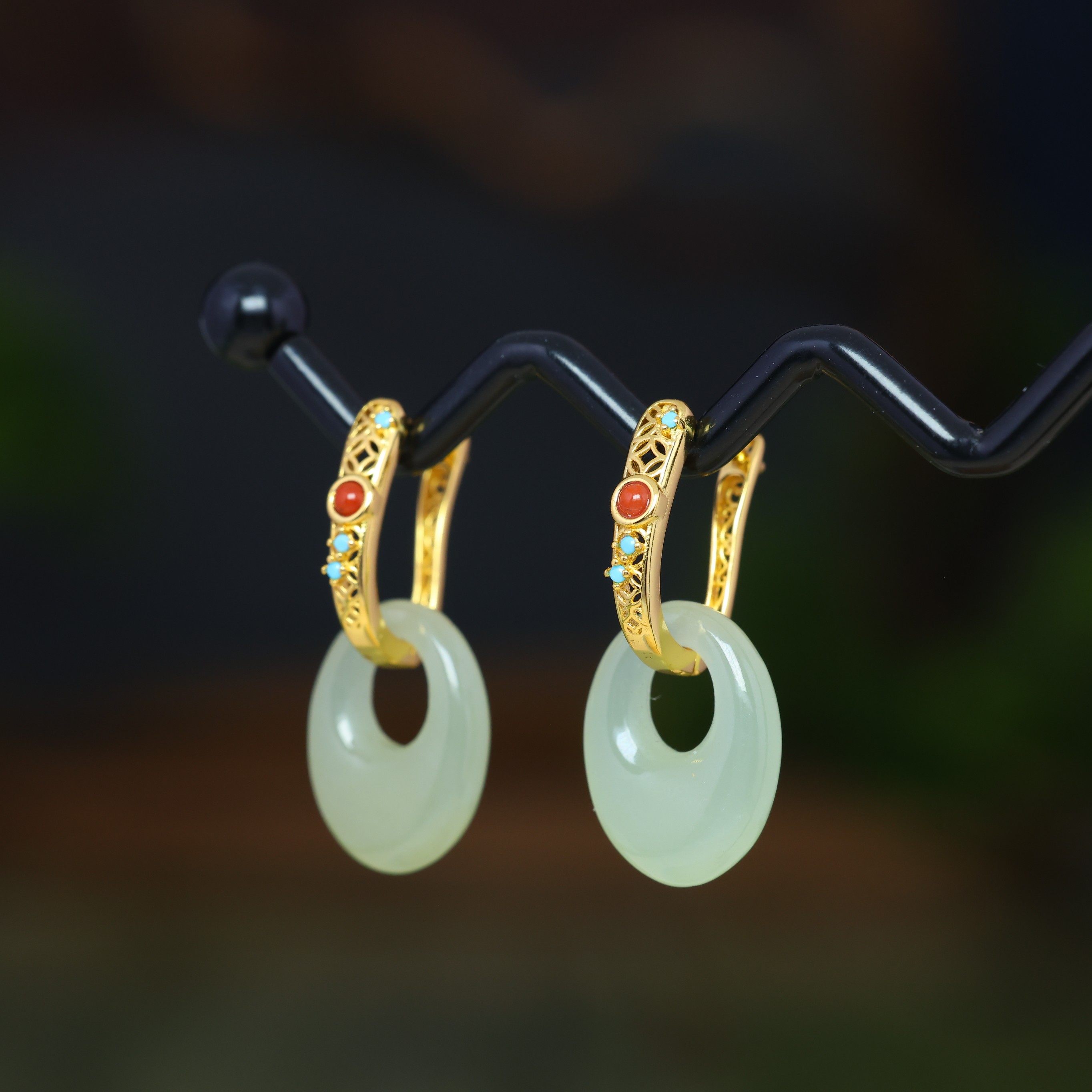 S925银镶嵌和田玉椭圆耳扣耳坠,珠宝/钻石/翡翠,耳饰,淘宝优惠券,粉丝福利购,淘宝优惠卷