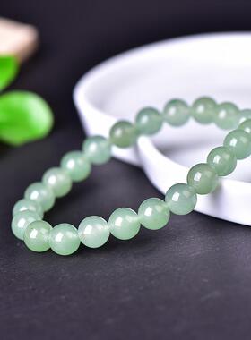 天然东陵玉圆珠手串女款正品老坑料高冰浅晴水青玉手链素串6810mm