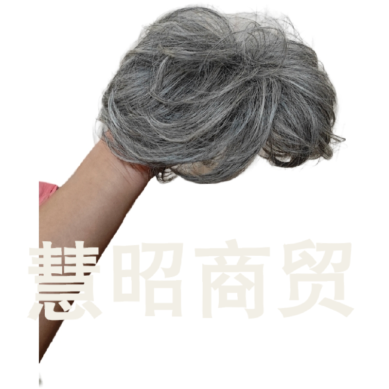 女士假发花白补发片卷发补发块