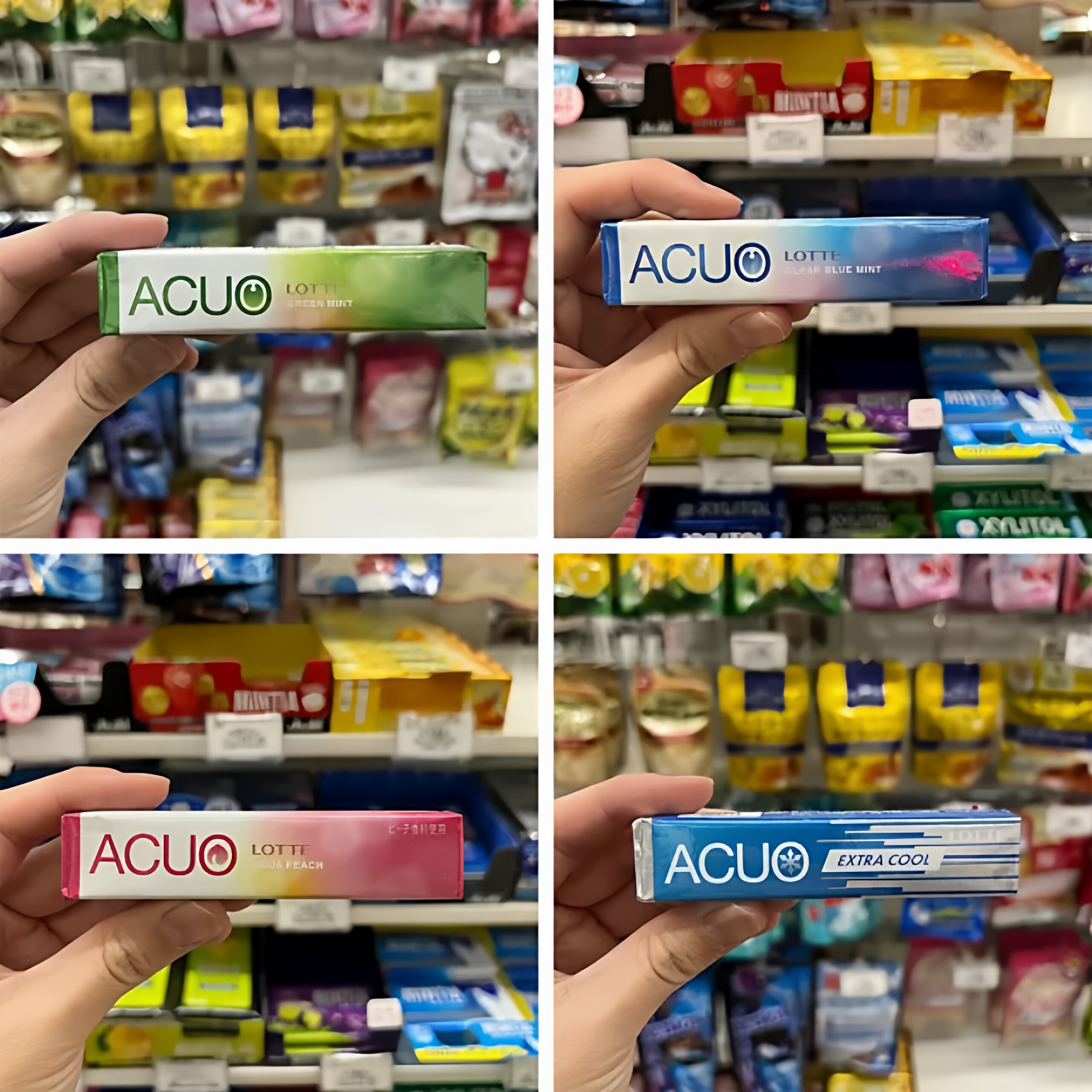 日本原装进口 LOTTE乐天 ACUO 水凝薄荷蜜桃超凉木糖醇口香糖系列