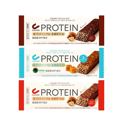 日本进口 CLEVER PROTEIN BAR 系列巧克力谷物蛋白棒臻选低负担