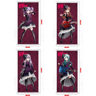 BanG Dream Roselia周边 凑友希那 冰川纱夜 白金燐子 布挂画海报