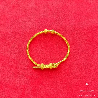金色手工编织绳手绳可穿黄金