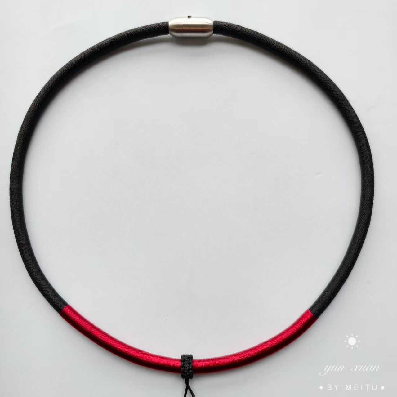 原创手工编织民族风项圈平安锁蜜蜡玉坠吊坠绳短款锁骨项链女加粗