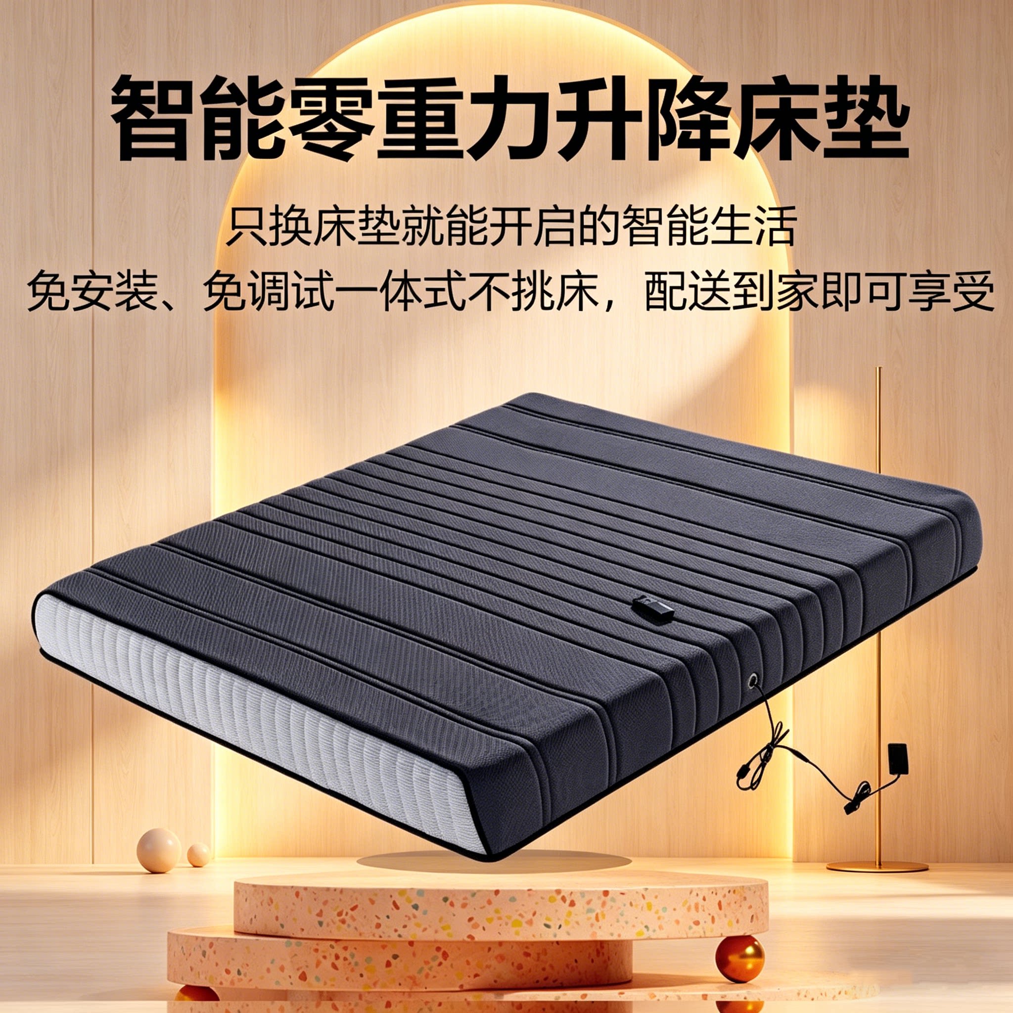 智能电动床垫多功能升降双人护脊主卧零压席梦思自动按摩语音控制